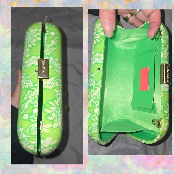 ❤️Lilly Pulitzer Green Floral Clutch - Picture 3 of 11